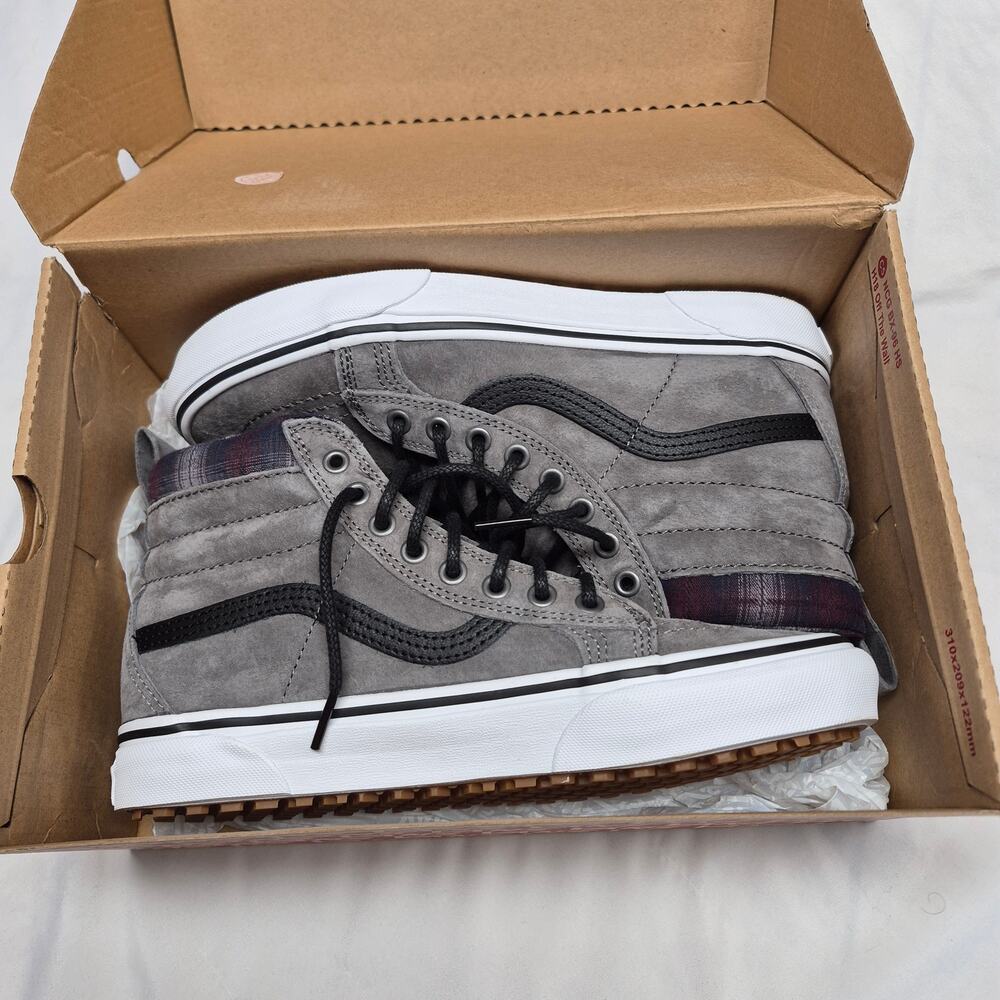 Vans Sk8-Hi MTE Pewter Plaid Men’s 8 Women’s 9.5 Shoes New With Box